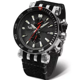 Vostok Europe Energia Rocket orologio da uomo VK61-575A588, quadrante grigio, cinturino in silicone nero