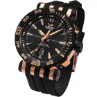 Vostok Energia Rocket orologio da uomo NH35-575E282, quadrante nero, cinturino in silicone marrone