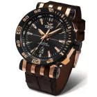 Vostok Energia Rocket orologio da uomo NH35-575E282, quadrante nero, cinturino in silicone marrone