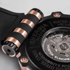 Vostok Energia Rocket orologio da uomo NH35-575E282, quadrante nero, cinturino in silicone marrone