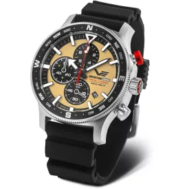 Vostok Europe Expedition Sahara Limited Edition orologio da uomo 6S10-598A753, quadrante giallo, cinturino in silicone nero