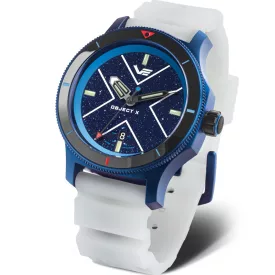 Vostok Europe Object X Limited Edition orologio da uomo NH35-599E776, quadrante blu, cinturino in silicone bianco