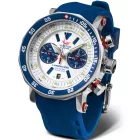 Vostok Europe Lunokhod 2 orologio da uomo 6S21-620A630, quadrante bianco, cinturino in silicone blu