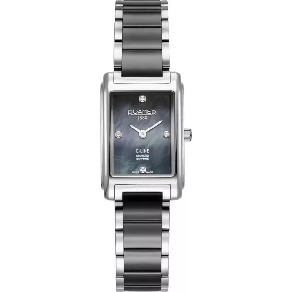 Roamer C-Line Diamond orologio da donna 659845 41 89 60, cinturino in acciaio inossidabile argento