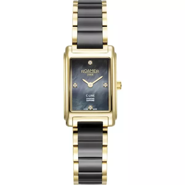 Roamer C-Line Diamond orologio da donna 659845 48 89 60, cinturino in acciaio inossidabile oro