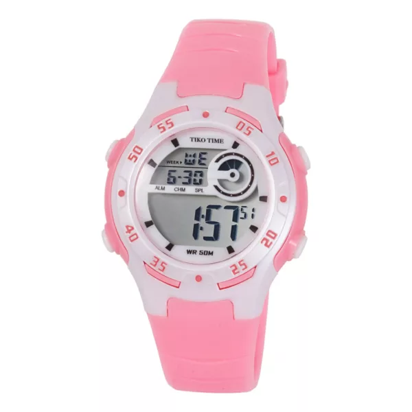 Orologio digitale da donna Tiko Time 7455-3 – rosa e bianco