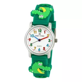 Orologio per bambini Tiko Time con cinturino 3D verde 7466-2