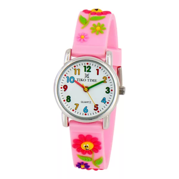 Orologio per bambini Tiko Time con cinturino 3D rosa 7467-2