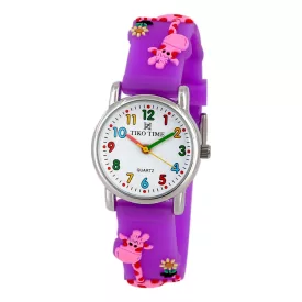 Orologio per bambini Tiko Time con cinturino 3D viola 7468-2