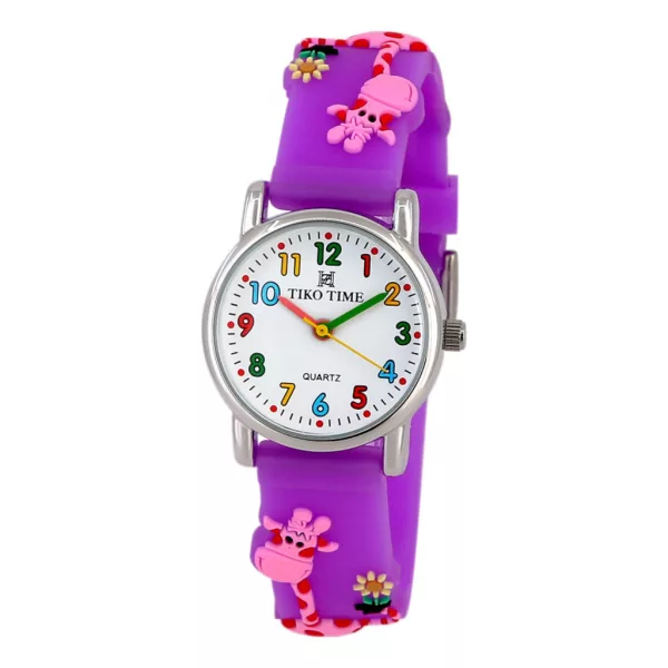 Orologio per bambini Tiko Time con cinturino 3D viola 7468-2