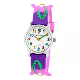 Orologio per bambini Tiko Time con cinturino 3D viola 7469-1
