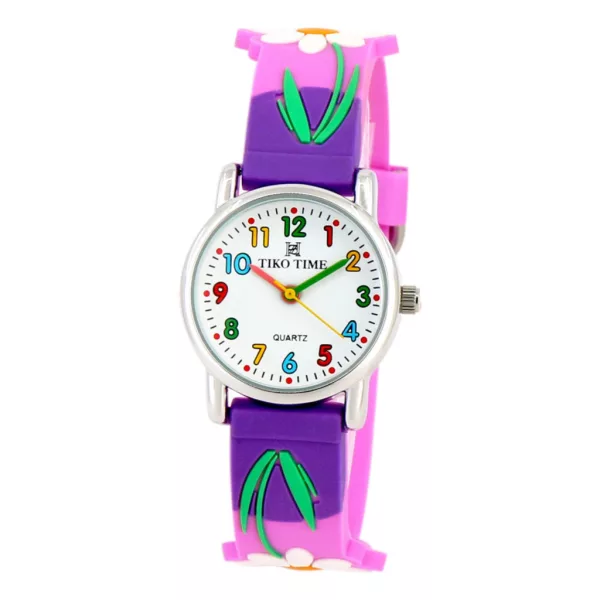 Orologio per bambini Tiko Time con cinturino 3D viola 7469-1