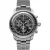 Zeppelin 100 Jahre Chronograph orologio da uomo 7680MB-2, quadrante nero, cinturino in acciaio inossidabile argento
