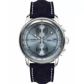 Zeppelin 100 Jahre orologio da uomo 8670-4, quadrante blu, cinturino in pelle blu