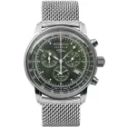 Zeppelin 100 Years orologio da uomo 8680M-4, quadrante verde, cinturino in acciaio inossidabile argento