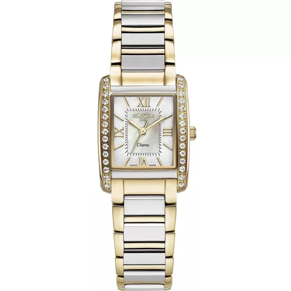 Roamer Diana orologio da donna 869847 47 20 20, quadrante argento, cinturino in acciaio inossidabile oro