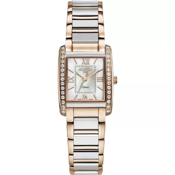 Roamer Diana orologio da donna 869847 49 20 20, quadrante argento, cinturino in acciaio inossidabile oro rosa