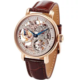 Poljot International Peter The Great Skeleton Limited Edition orologio da uomo 9211.1941615, cinturino in pelle marrone