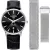 Roamer Valais orologio da uomo set 988833 41 85 05, quadrante nero, cinturino in pelle argento