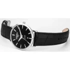 Roamer Valais orologio da uomo set 988833 41 85 05, quadrante nero, cinturino in pelle argento