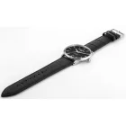 Roamer Valais orologio da uomo set 988833 41 85 05, quadrante nero, cinturino in pelle argento