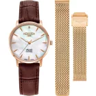 Roamer Valais Diamond orologio da donna set 989847 49 10 05, cinturino in acciaio inossidabile oro rosa