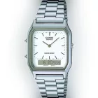 Casio Vintage orologio unisex AQ-230A-7DMQYES, quadrante bianco, cinturino in acciaio inossidabile argento
