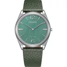 Citizen Suratto orologio da uomo AR3120-32X, quadrante verde, cinturino in pelle verde