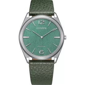 Citizen Suratto orologio da uomo AR3120-32X, quadrante verde, cinturino in pelle verde
