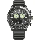 Citizen Chrono orologio da uomo AT2565-05E, quadrante grigio, cinturino in silicone nero