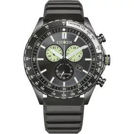 Citizen Chrono orologio da uomo AT2565-05E, quadrante grigio, cinturino in silicone nero