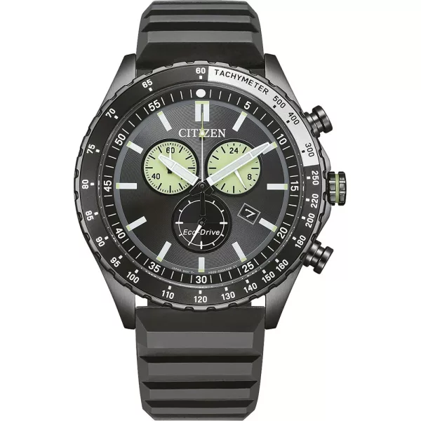 Citizen Chrono orologio da uomo AT2565-05E, quadrante grigio, cinturino in silicone nero