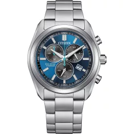 Citizen Titanium orologio da uomo AT2590-59L, quadrante blu, cinturino in titanio argento