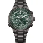 Citizen Promaster Sky orologio da uomo AT8304-57W, quadrante verde, cinturino in acciaio inossidabile grigio