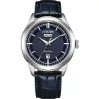 Citizen Elegance Man orologio da uomo AW0151-00L, quadrante blu, cinturino in pelle blu