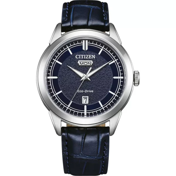 Citizen Elegance Man orologio da uomo AW0151-00L, quadrante blu, cinturino in pelle blu