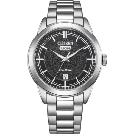 Citizen Elegance Man orologio da uomo AW0151-85E, quadrante nero, cinturino in acciaio inossidabile argento