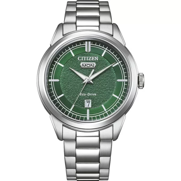 Citizen Elegance Man orologio da uomo AW0151-85X, quadrante verde, cinturino in acciaio inossidabile argento