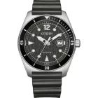 Citizen Sporty orologio da uomo AW1899-00E, quadrante nero, cinturino in silicone nero