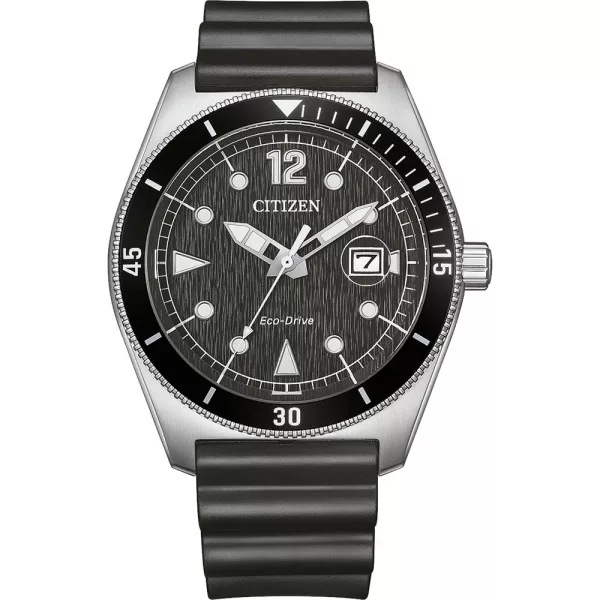 Citizen Sporty orologio da uomo AW1899-00E, quadrante nero, cinturino in silicone nero
