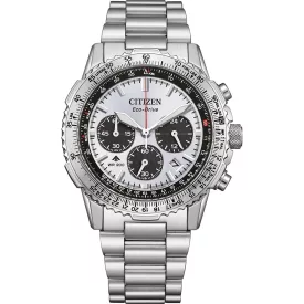 Citizen Promaster Sky Navihawk orologio da uomo CA4660-61A, quadrante argento, cinturino in acciaio inossidabile argento
