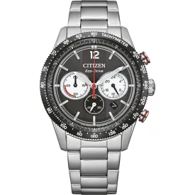 Citizen Chrono orologio da uomo CA4714-55E, quadrante grigio, cinturino in acciaio inossidabile argento
