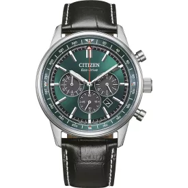 Citizen Elegance Man orologio da uomo CA4720-01X, quadrante verde, cinturino in pelle nero