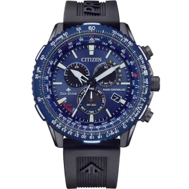 Citizen Promaster Sky orologio da uomo CB5006-02L, quadrante blu, cinturino in silicone nero