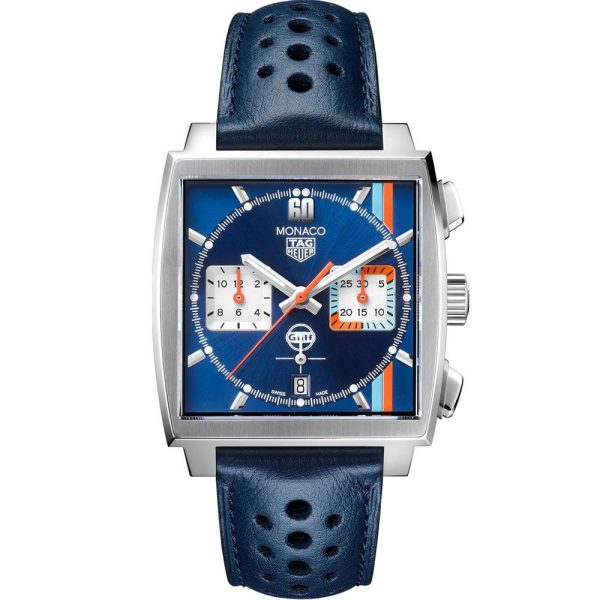 Tag Heuer Monaco X Gulf Special Edition Heuer 02 orologio da uomo CBL2115.FC6494
