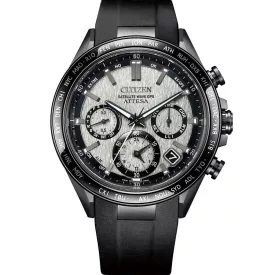Citizen Attesa Satellite Wave GPS orologio da uomo CC4055-14H, quadrante nero, cinturino in plastica nero