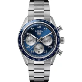 Tag Heuer Carrera Chronograph Sport orologio da uomo CDB2111.BA0054, quadrante blu, cinturino in acciaio inossidabile argento
