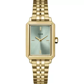 Cluse Fluette orologio da donna CW11514, quadrante verde, cinturino in acciaio inossidabile oro