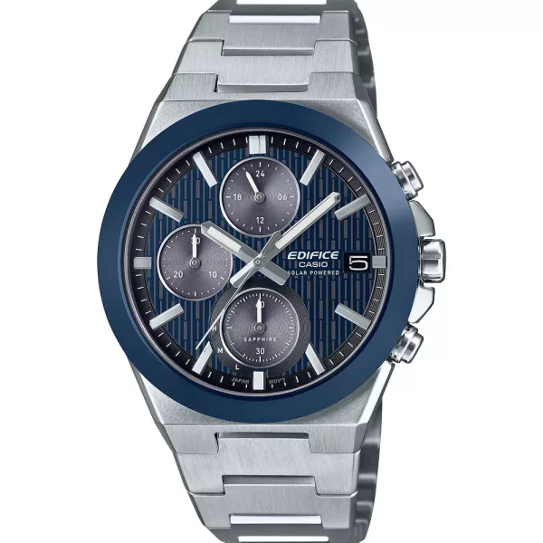 Casio Edifice orologio da uomo EFS-S650D-2AEF, quadrante blu, cinturino in acciaio inossidabile argento
