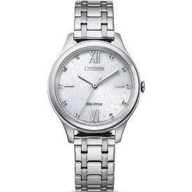 Citizen Elegance Lady orologio da donna EM0500-73A, quadrante argento, cinturino in acciaio inossidabile argento